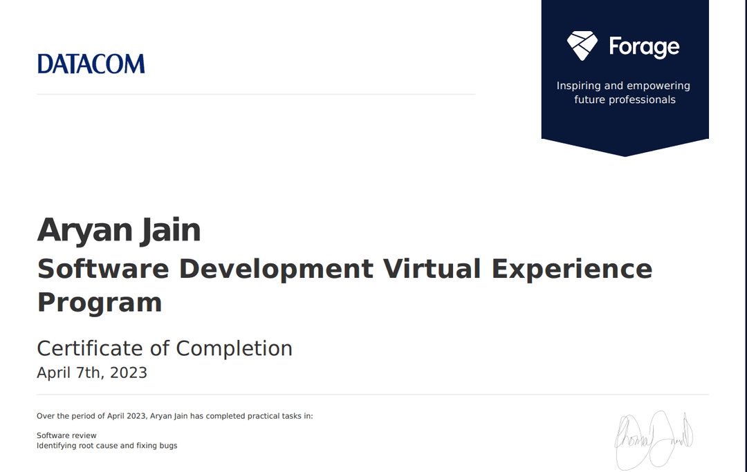 my certificate